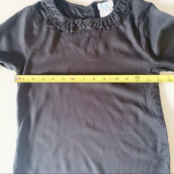 C de C New Viscose Black Beaded Peter Pan Collar Top NWT - Picture 9 of 15